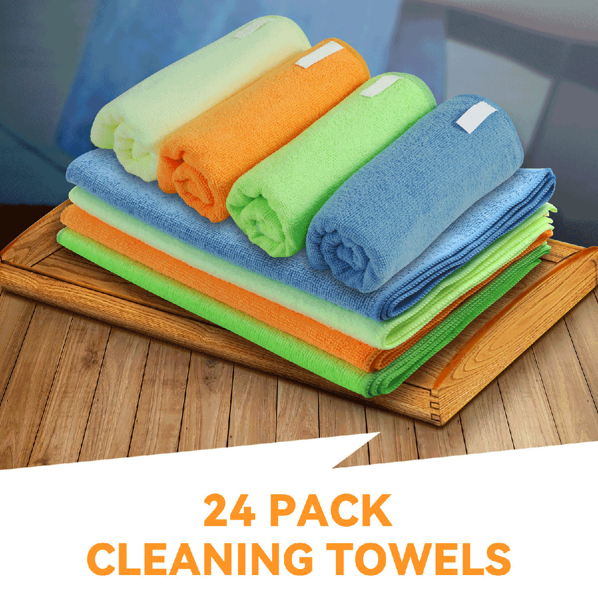 24 Pack Microfiber Cleaning Cloth, All-Purpose Reusable Cleaning Towels, Machine Washable, 12" X 16"